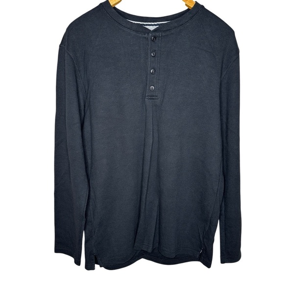 Weatherproof Other - Weatherproof Men's Black Waffle Henley Shirt Size XL